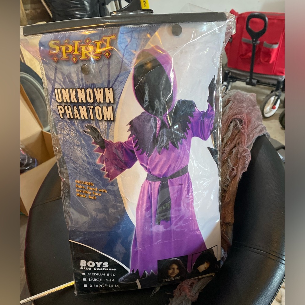 Spirit Boys Purple and Black Unknown Phantom Hooded Robe Costume